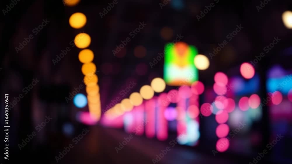 Aufkleber a video showing vibrant blurred lights shining in darkness creating an abstract and colorful spectac