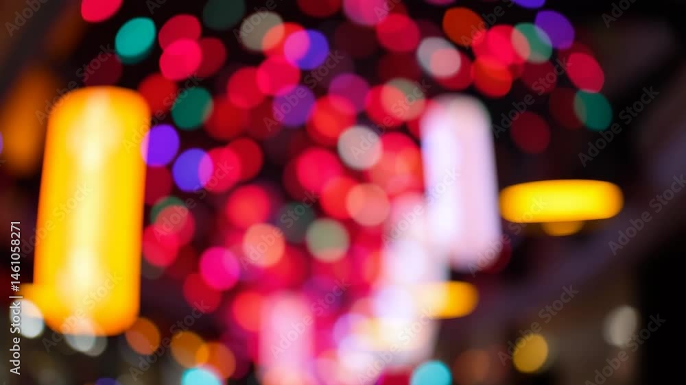 Aufkleber a video showing vibrant blurred lights shining in darkness creating an abstract and colorful spectac