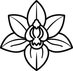 orchid flower vector icon