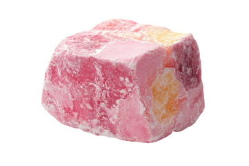 A block of pink rock candy