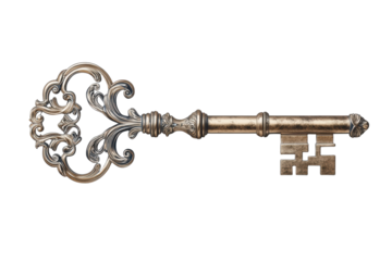 Ornate antique metal key