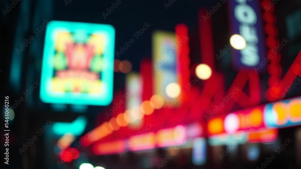 Aufkleber a video showing vibrant blurred lights shining in darkness creating an abstract and colorful spectac