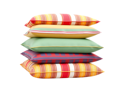 Stack of Colorful Striped Pillows
