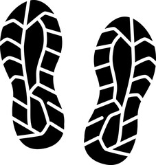 Shoe Print Vector Set - Sport Shoe Sole Footprints Silhouette