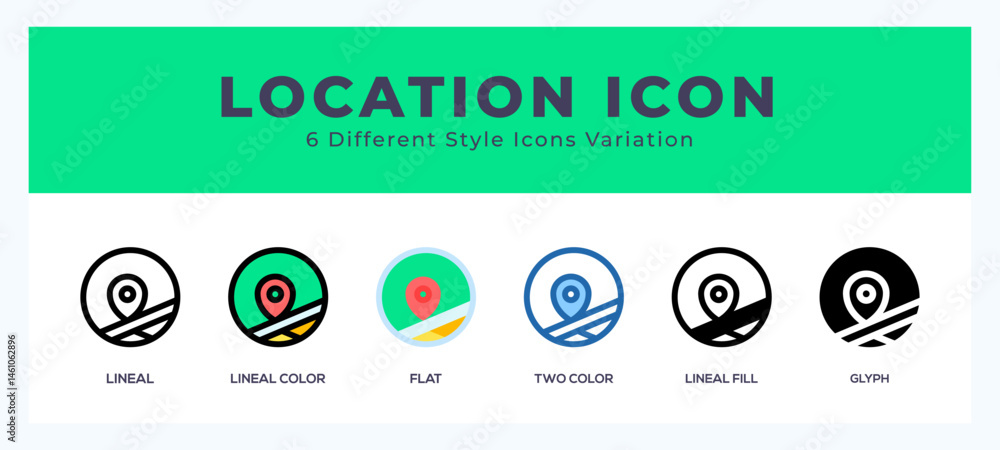 Aufkleber location set of simple icons great for web. app. presentation and more.