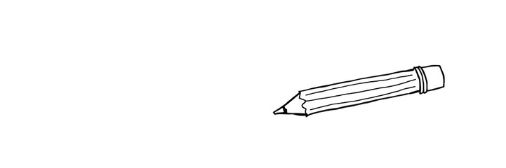 Fototapeta premium Thick line doodle of a pencil tilted at an angle on white background