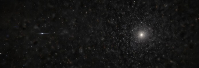 Infinite star cluster, inky black backdrop  Distant galaxies gleam , bright, constellations, cosmic