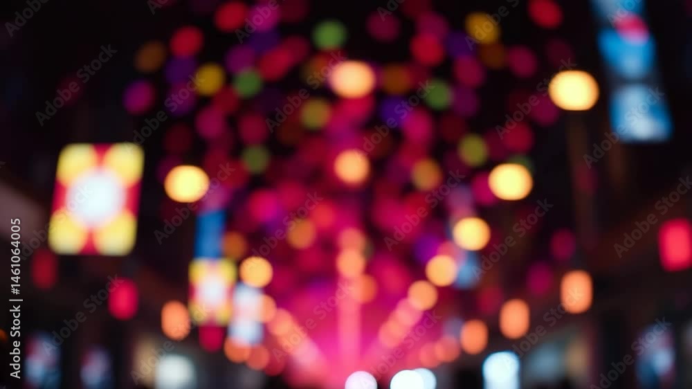 Aufkleber a video showing vibrant blurred lights shining in darkness creating an abstract and colorful spectac