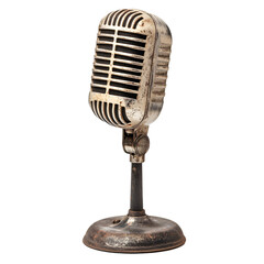 Vintage Rusty Microphone Retro Recording Studio Music Broadcast,