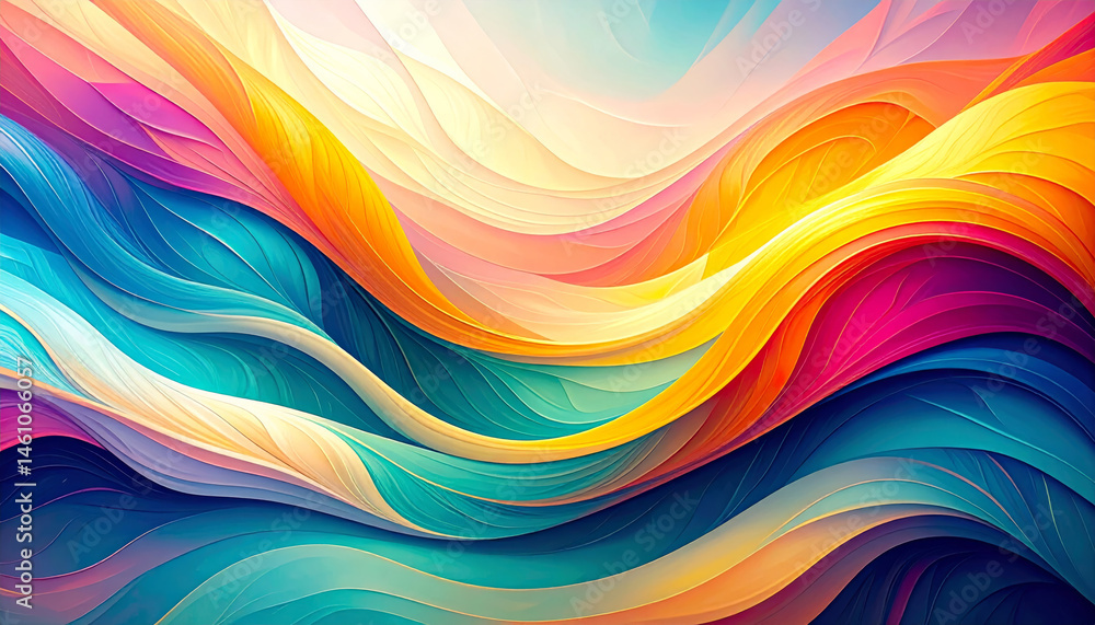 Aufkleber dynamic and vibrant abstract background featuring fluid lines and vivid colors, creating sense of mo
