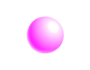 Pink Glossy Sphere on Transparent Background