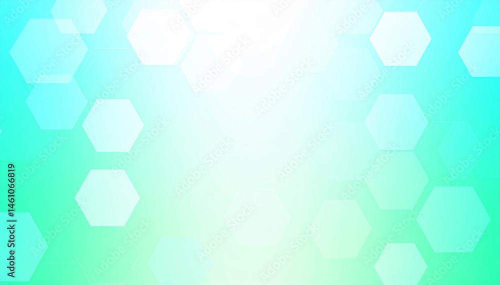 Aufkleber vibrant hexagon abstract background featuring gradient of soft turquoise and white hues, creating mo