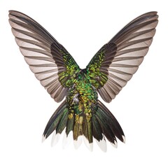 Obraz premium Iridescent Green Hummingbird with Outstretched Wings
