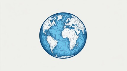 Obraz premium Detailed World Globe Map, simple background, stock image use
