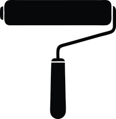 single paint roller silhouette vector icon
