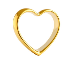Golden Heart Shape with Transparent Background