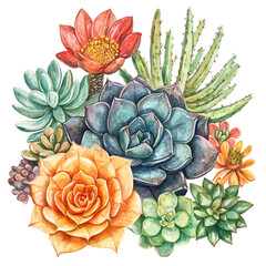 Fototapeta premium bouquet of flowers watercolor Illustration clipart