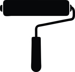 single paint roller silhouette vector isolated