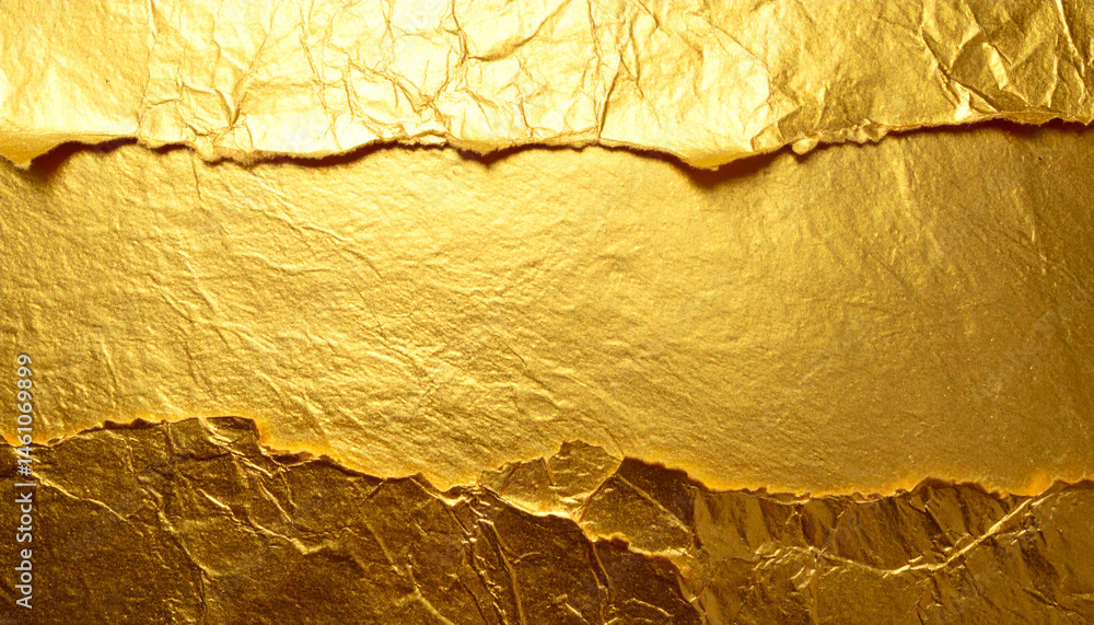 Poster luxurious gold foil texture with torn edge creates elegant and sophisticated background, perfect for
