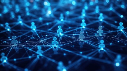 Obraz premium Conceptual image of a growing business network, human connections forming a digital web 