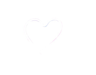 Simple White Heart Icon on Transparent Background