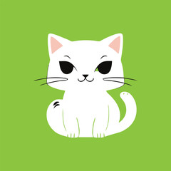 Obraz premium A happy trio of cartoon cats coloring page for kids with hearts white background