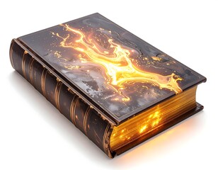 Antique Book with Glowing Golden Energy