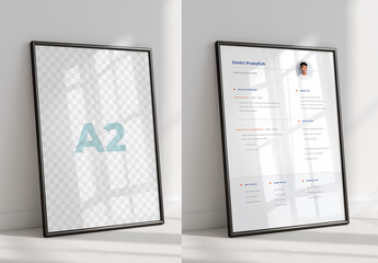 Minimal A2 Frame Mockup in Bright Interior