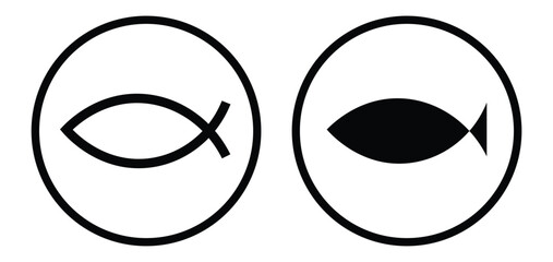 fish icon set. Christian fish symbol. Jesus fish icon religious sign. Vector illustration
