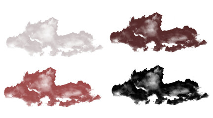 Obraz premium Set of 4 cloud shapes in different colors