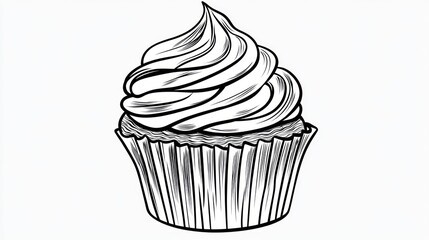 Hand Drawn Cupcake Illustration