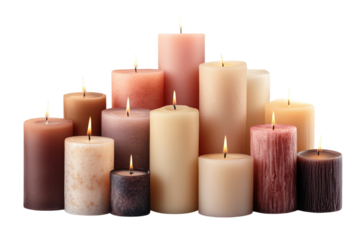 A group of lit candles