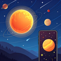 vector illustration of a solar system