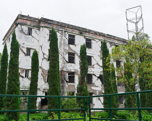 On May 12, 2008, a magnitude 8 earthquake struck Wenchuan County, Sichuan Province, China, resulting in nearly 70000 deaths. This is the site of the collapsed Xuankou Middle School in Yingxiu Town.
