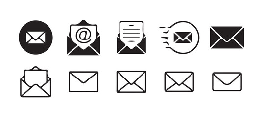 Email concept vector icon . isolated transparent , open email address , newsletter sign Mail icon set Victor illustration.