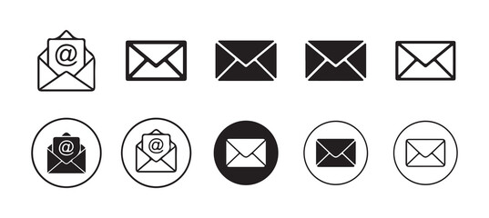 Email concept vector icon . isolated transparent , open email address , newsletter sign Mail icon set Victor illustration.