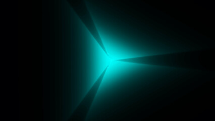 Teal Light Rays Radiating in a Dark Background