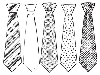 Minimalist Neck Tie Line Art Illustration for Graphic Design