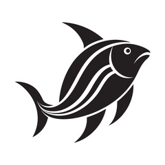 Abstract Curved Fish Silhouette with Smooth Lines
