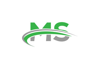 Initial MS Letter Logo Design, Vector design Concept