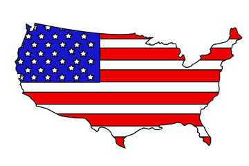 USA map vector illustration art on white background