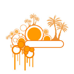 Summer color background with palm trees 
