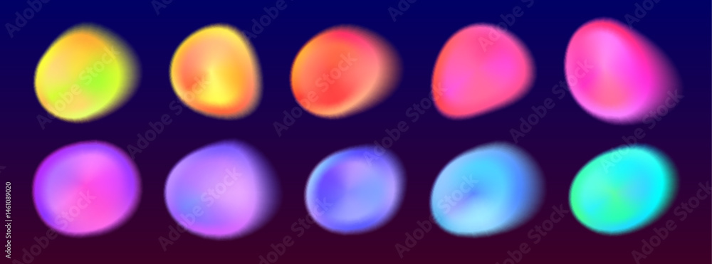 Poster abstract shape spots with aura color effect isolated on background. vector realistic illustration of