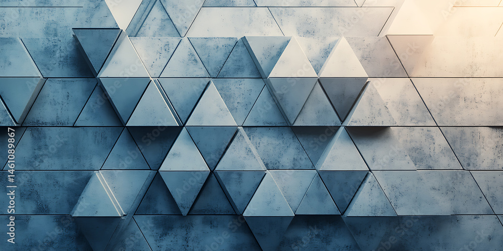 Poster abstract concrete triangle pattern geometrical background design modern architecture building facade