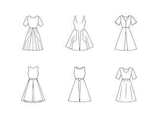 Stunning Pale Thread Dress Handcrafted Line Art for Creative Projects