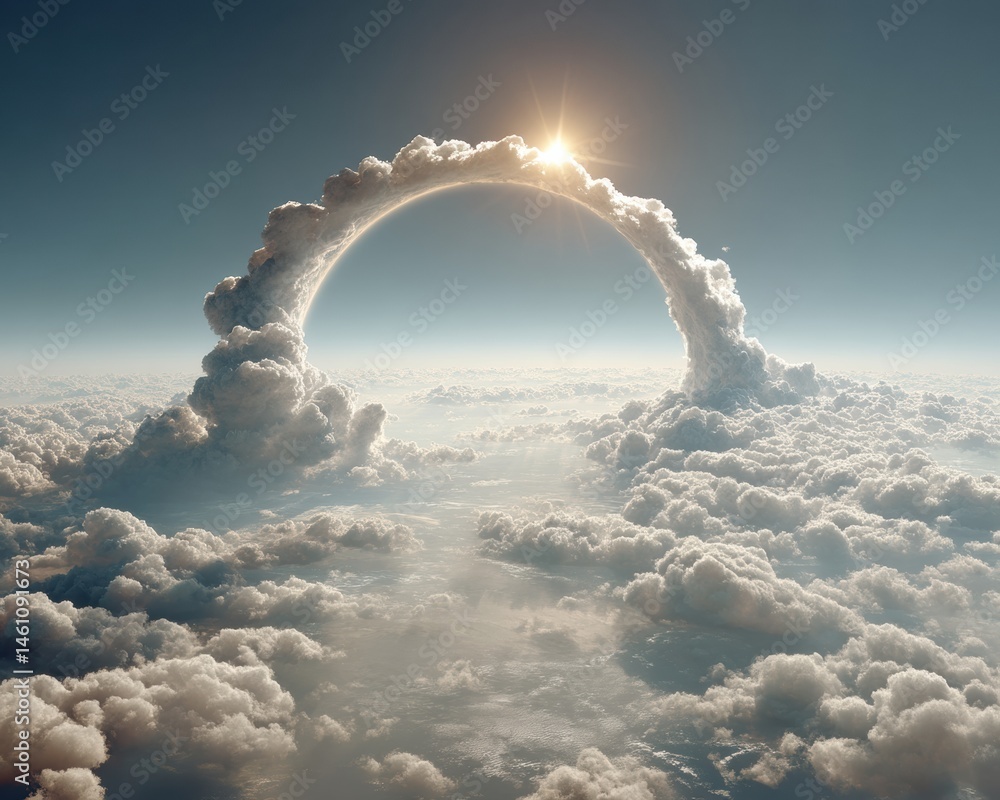 Leinwandbilder ethereal cloud portal immersive climate tech visualization exploring atmospheric dynamics and celest