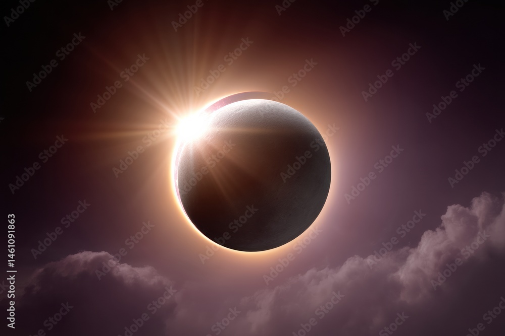 Aufkleber Cosmic Precision Unveiled Immersive Solar Eclipse Visualization for Next-Gen Scientific Communication, Astronomy Tech, and Celestial Exploration