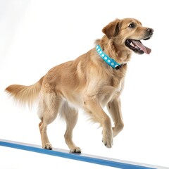 Fototapeta premium Joyful Dog in Action on Pure White Background – Commercial Pet Photography