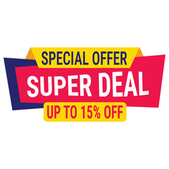 super deal special offer up to 80 off banner advertising poster design vector