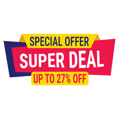 super deal special offer up to 80 off banner advertising poster design vector
